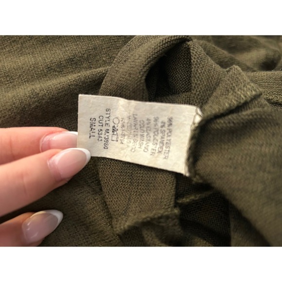 Three Bird Nest Olive Green Long Sleeve Button Front Jumpsuit Size Small - Picture 4 of 5